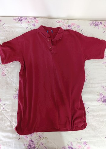 Bordo Düğmeli Kısa Kollu Erkek Polo Tişört
