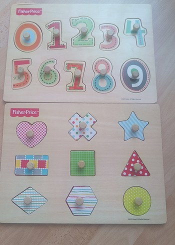 2 adetFisher Price Renkli Ahşap Eğitim Oyuncakları