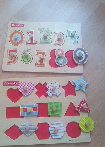 Fisher Price 2 adetFisher Price Renkli Ahşap Eğitim Oyuncakları