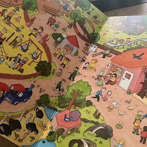 Beden Renk Almanca cocuk kitabi Zoo wimmelbuch Hayvanlarla ilgili kitap