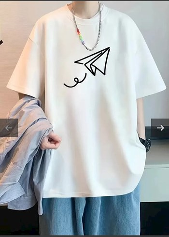 Diger Erkek Beyaz Baskılı Oversize Tişört