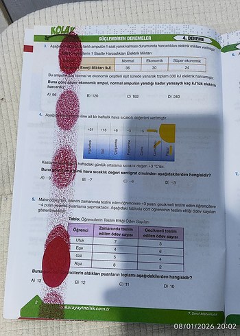 7. Sınıf Güçlendiren Ankara Denemeleri (32 Hafta) - Görsel 4