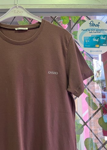 m Beden OYSHO Kahverengi Kısa Kollu Tişört