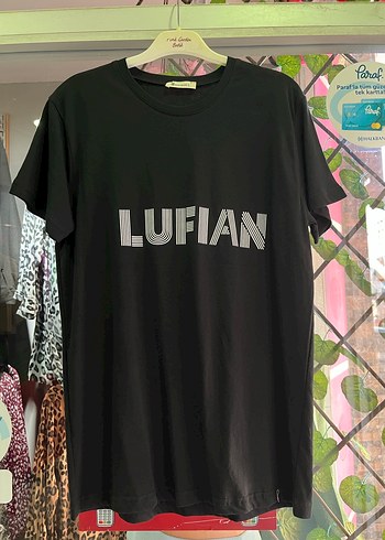 LUFIAN Baskılı Siyah Tişört