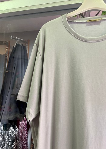 46 Beden gri Renk Kadın Oversize Tişört OYSHO