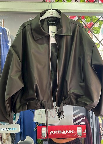 kahverengi kemerli bomber Deri Ceket - Görsel 3