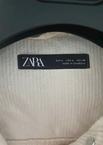 Zara Kırık beyaz Düğmeli Kadın Kadife ceket