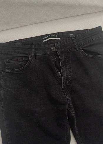 Düğmeli Siyah Erkek Denim Pantolon
