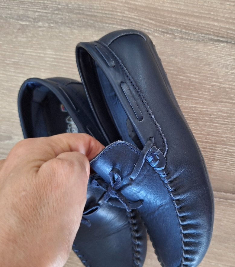 Koyu Mavi Deri Erkek Çocuk Loafer Ayakkabı - Görsel 2