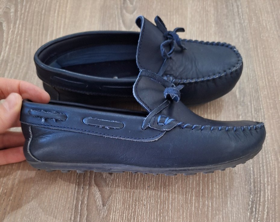 Koyu Mavi Deri Erkek Çocuk Loafer Ayakkabı - Görsel 3