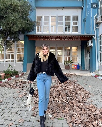 l Beden Siyah zara kürk