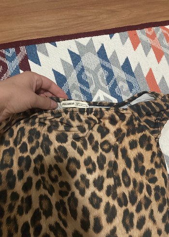 Kahverengi Leopar Desenli bluz