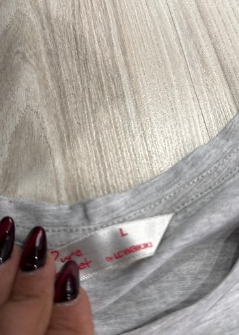 Gri Baskılı Uzun Kollu pijama üstü - Görsel 2