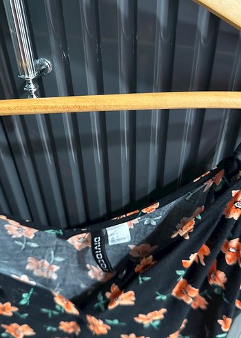 Çiçek Desenli V Yaka Midi Elbise - Görsel 2