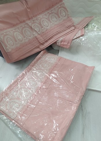 Diğer el işi dantelli pikolu çift kişilik nevresim takımı gelin çeyiz