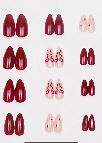 Bordo Parlak Takma Tırnak - Görsel 3