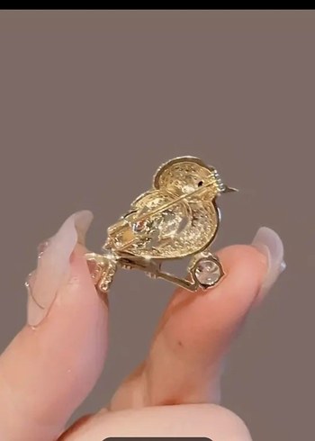 Payetli Çok Renkli Kuş Broş - Görsel 3