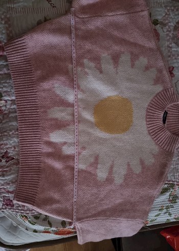 Pembe Bağlama Desenli Örgü Kadın Kazak - Görsel 4