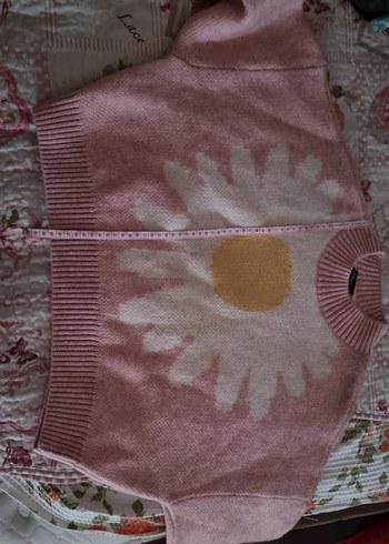 Pembe Bağlama Desenli Örgü Kadın Kazak - Görsel 3