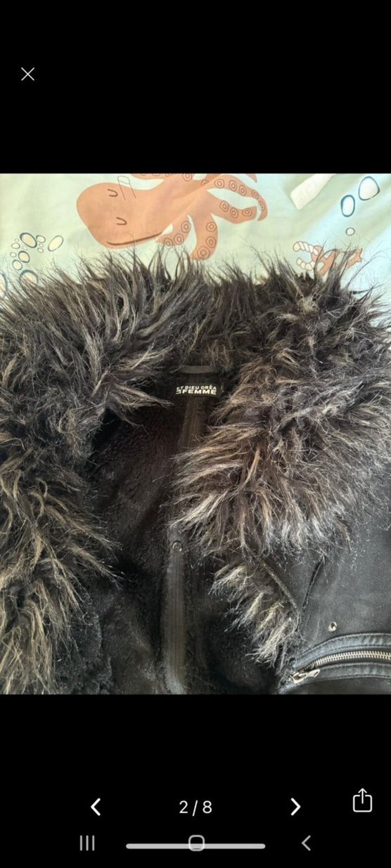 Siyah Süet Kürklü Kadın Kışlık Ceket - Görsel 2