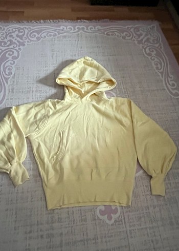 s Beden Sarı Kapüşonlu Kadın Sweatshirt