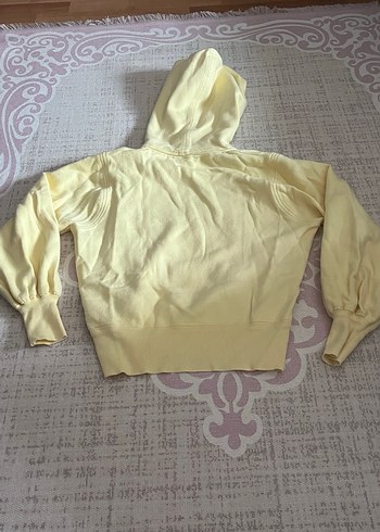 Sarı Kapüşonlu Kadın Sweatshirt