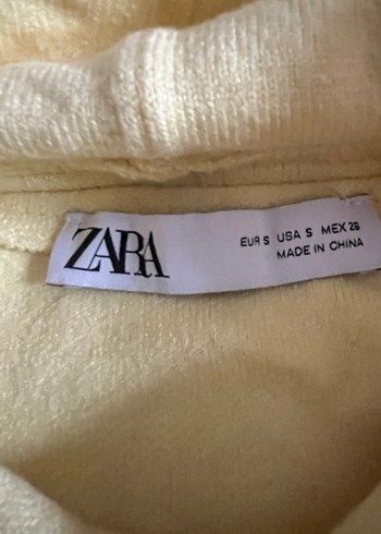 Zara Sarı Kapüşonlu Kadın Sweatshirt