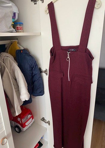 Bordo Askılı Tulum Fermuarlı - Görsel 2