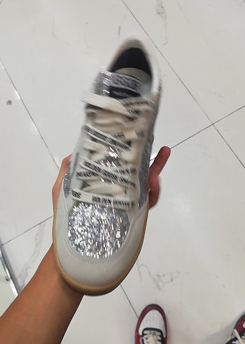 Golden Goose Deluxe Kadın Beyaz Simli Sneaker - Görsel 2