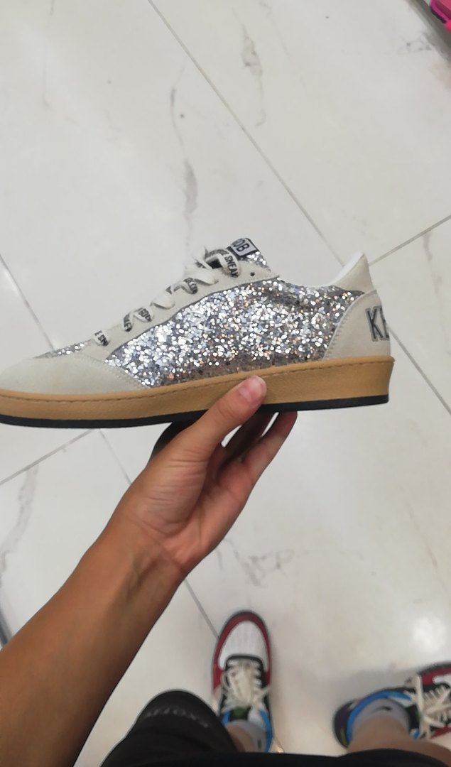 Golden Goose Deluxe Kadın Beyaz Simli Sneaker - Görsel 3