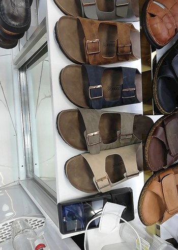 Erkek Kahverengi Deri Tokalı Sandalet - Görsel 2