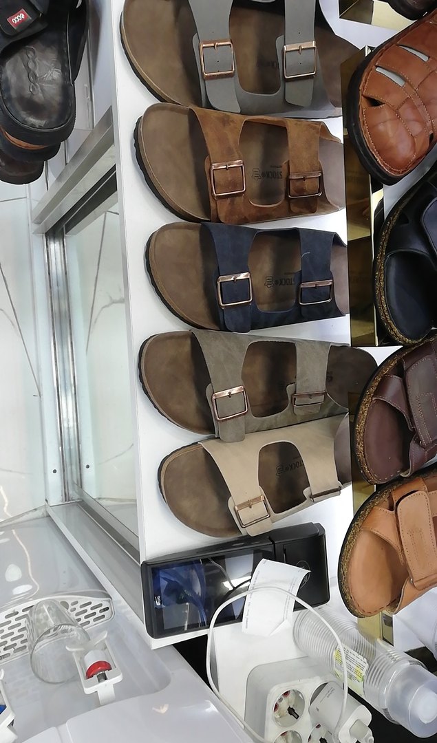 Erkek Kahverengi Deri Tokalı Sandalet - Görsel 2