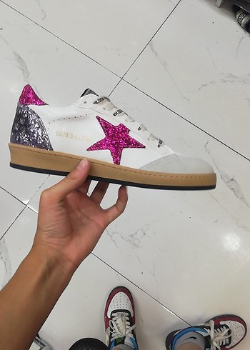 Kadın Pembe Simli Golden Goose Sneakers
