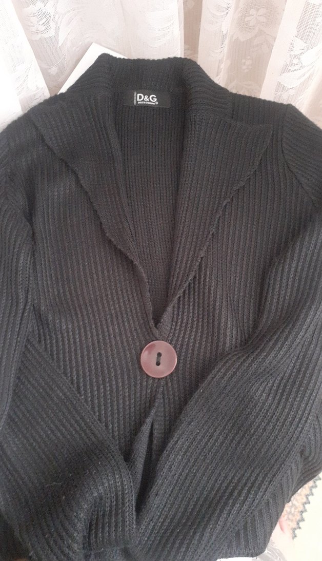 Düğmeli Siyah Triko Kadın Hırka - Görsel 4