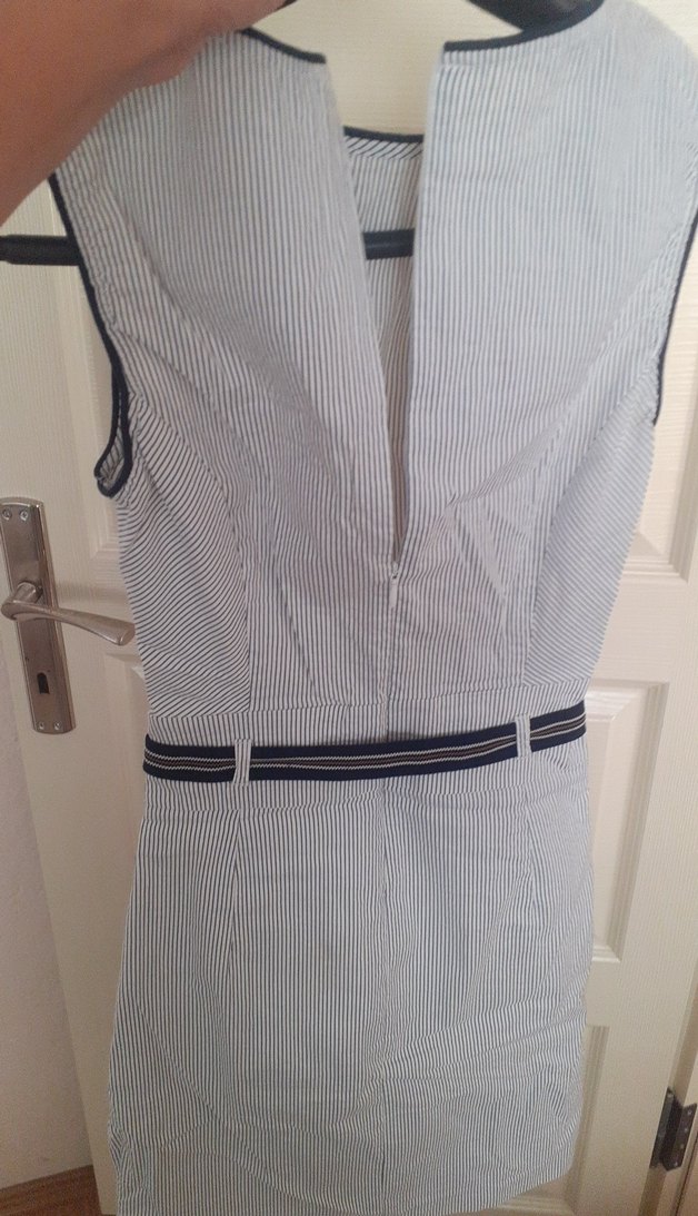 Gri Midi Askılı Kemerli Elbise - Görsel 3