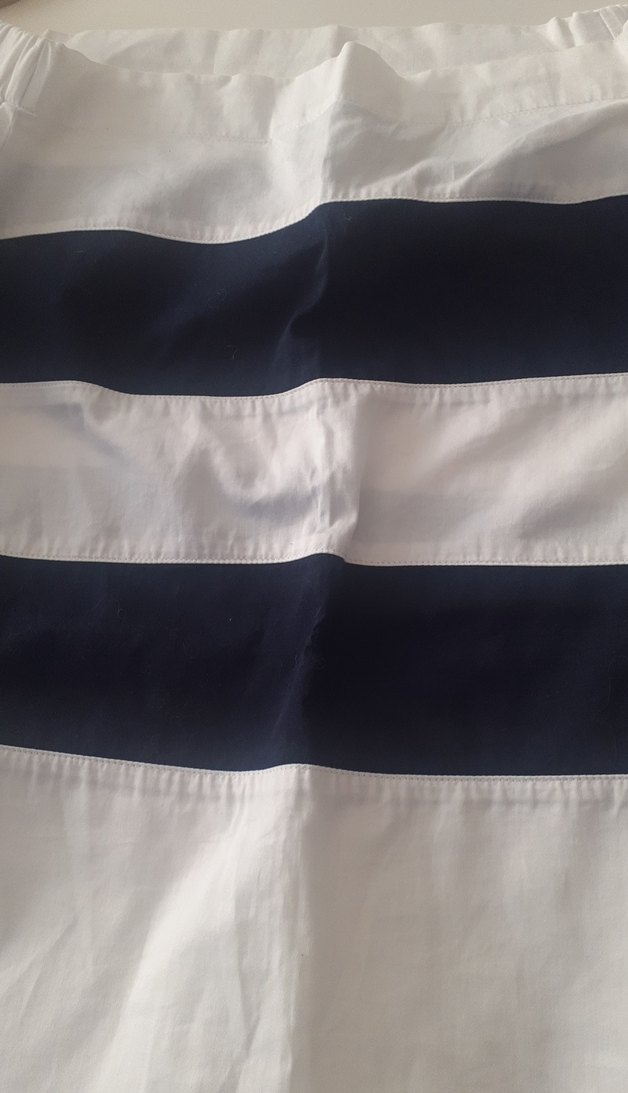 Marin Lacivert Beyaz Midi Kadın Gömlek - Görsel 2