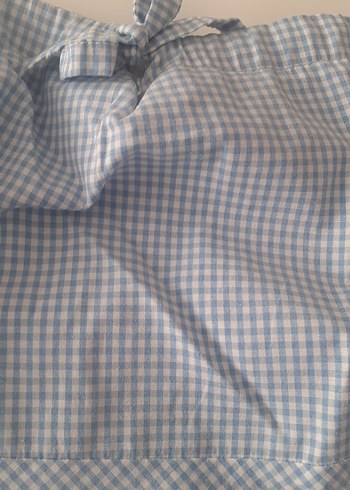 mavi kareli elbise askılı M - Görsel 2