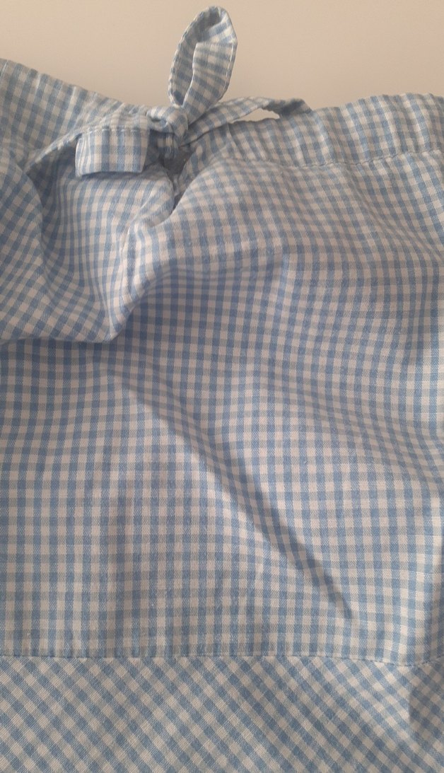 mavi kareli elbise askılı M - Görsel 2