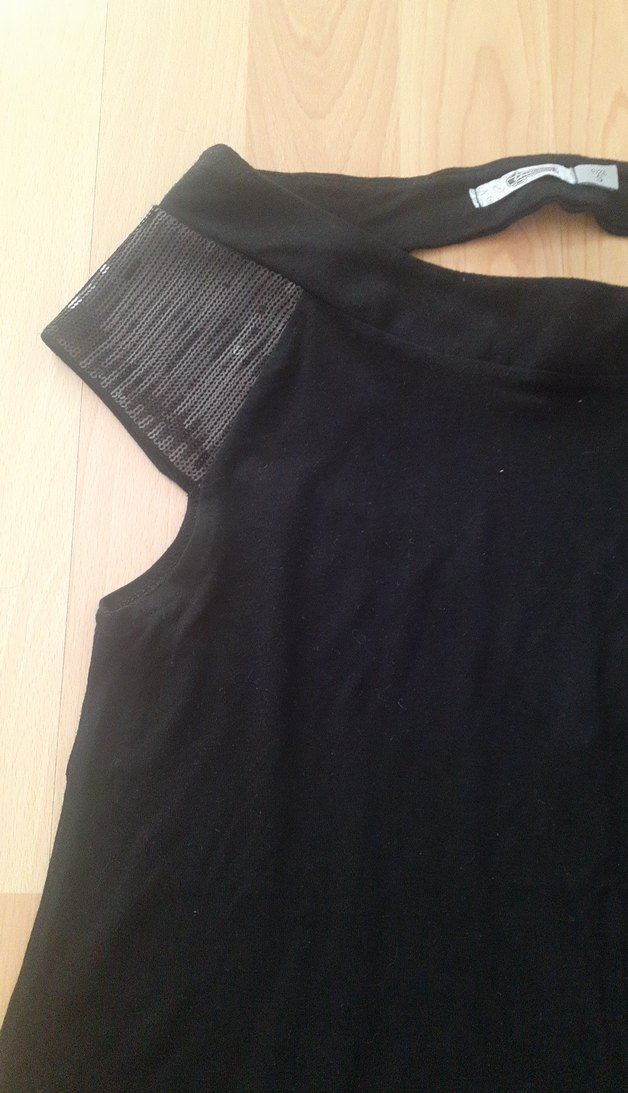 Stradivarius Siyah Midi  Tunik, elbise olarakta kullanılabilir. - Görsel 2