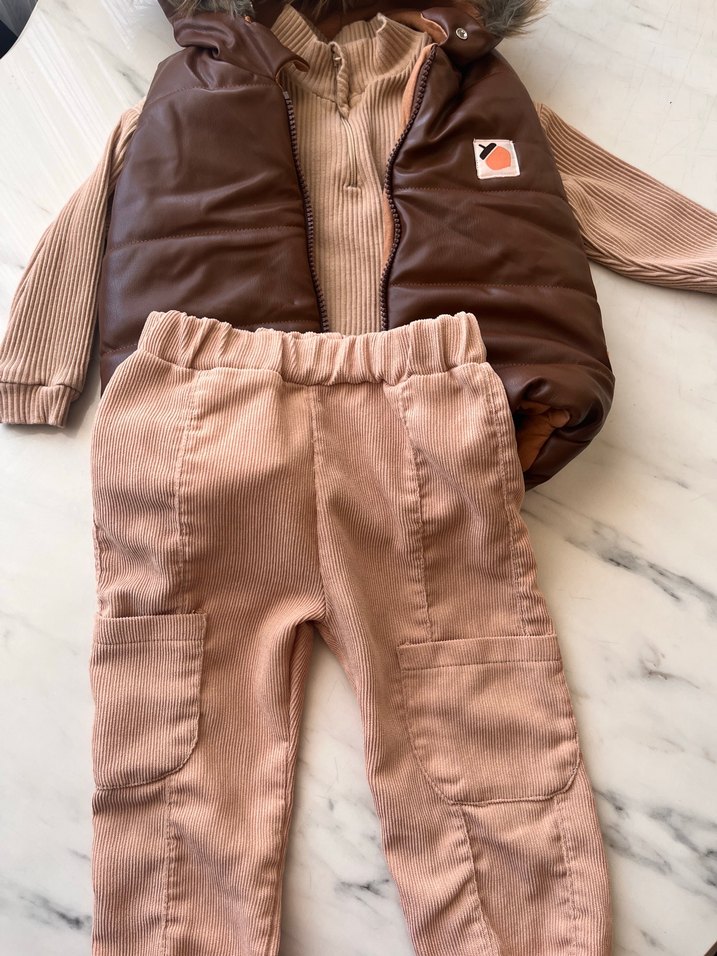 Kahverengi Kürklü Erkek bebek Takımı - Görsel 3