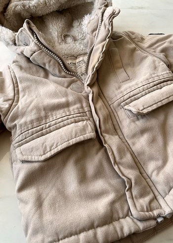Lc waikiki Erkek Çocuk Bej Kürklü Kapüşonlu Mont - Görsel 2