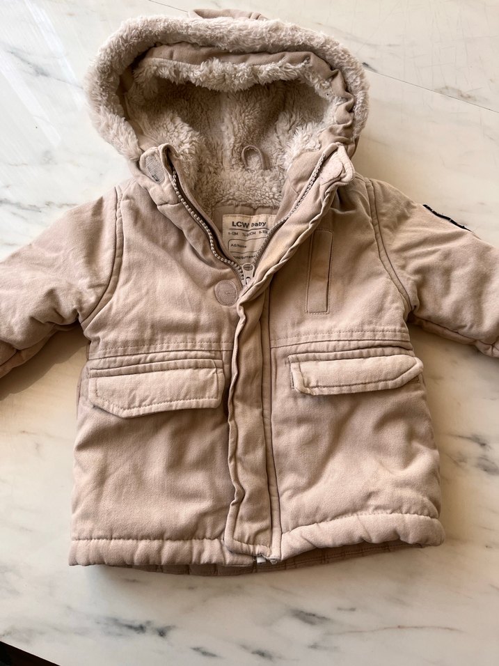 Lc waikiki Erkek Çocuk Bej Kürklü Kapüşonlu Mont - Görsel 5