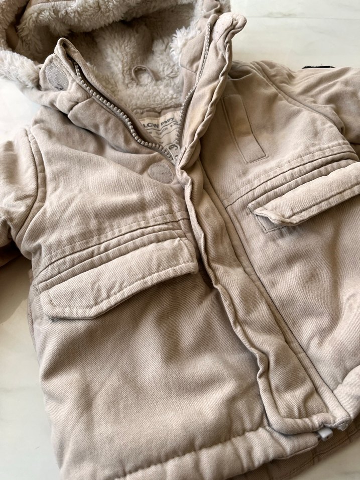 Lc waikiki Erkek Çocuk Bej Kürklü Kapüşonlu Mont - Görsel 2