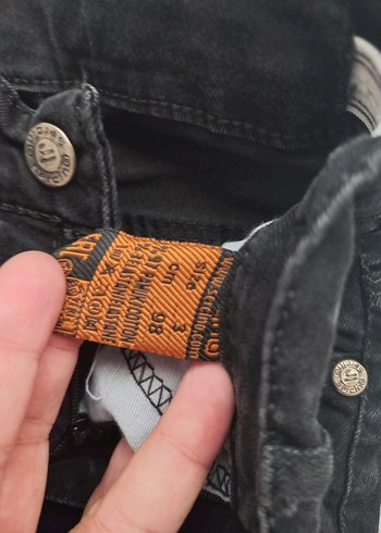 Diğer Erkek Siyah Düğmeli Dar Kesim Kot Pantolon
