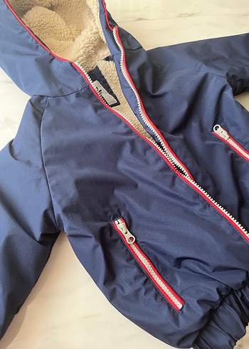 Mavi Erkek Çocuk Kürklü mont - Görsel 3