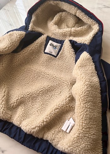 Mavi Erkek Çocuk Kürklü mont - Görsel 2