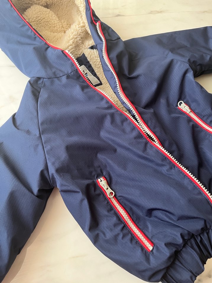 Mavi Erkek Çocuk Kürklü mont - Görsel 3