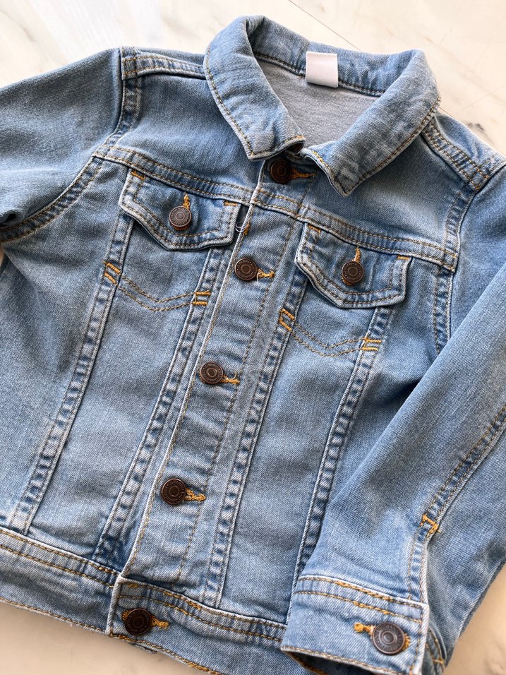 Çocuk Düğmeli Kot Ceket - Görsel 3