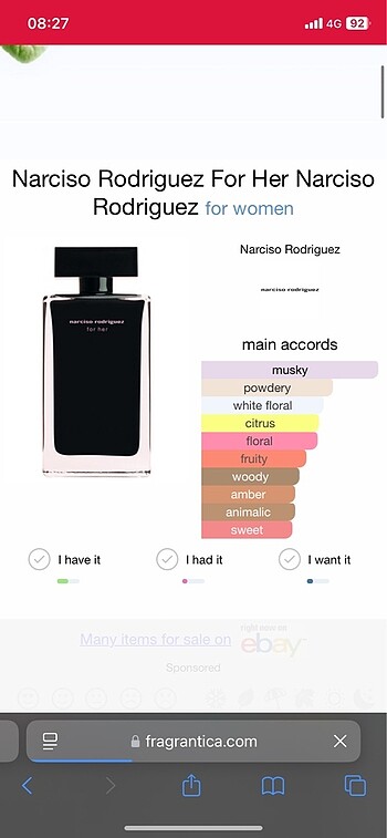 Beden Narciso rodrigez for her