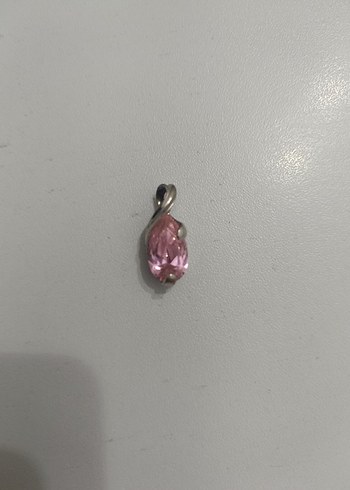 Gümüş Pembe Taşlı Kadın Kolye Ucu - Görsel 2